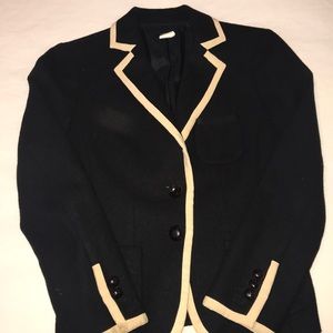 J. Crew Jackets & Coats - Jcrew black wool blazer with cream piping J. Crew Jackets & Coats - Jcrew black wool blazer with cream piping